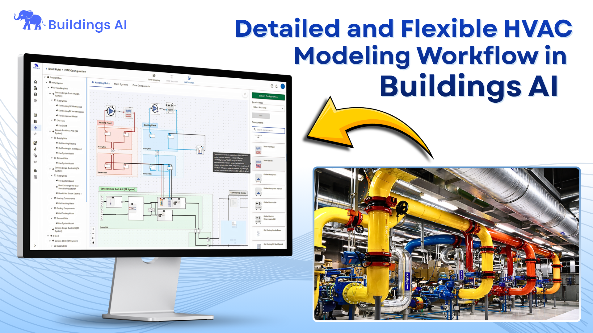 Detailed and Flexible HVAC Modeling Workflow in Buildings AI